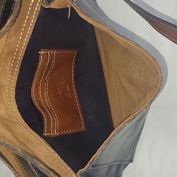 Patricia Nash Navy Blue Leather Crossbody Shoulder Bag - Picture 12 of 16